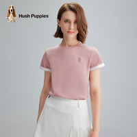 Hush Puppies【凉感挺括】暇步士女装夏季舒适短袖圆领衫 淡雅粉 M