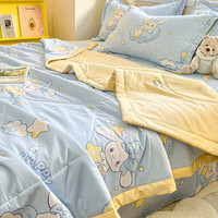猫薄荷 全棉印花空调被 小清新纯棉儿童夏凉被宿舍夏天薄被子可水洗 星之兔 200*230cm单件夏被