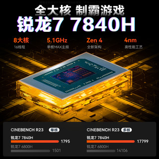 联想 拯救者R7000 2024款新锐龙版R7设计作图笔记本电脑P高端RTX4060独显超能电竞Y游戏本ES11B R7-7840H 64G 1TB 性能升级 游戏独显 | 高色域电竞屏