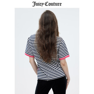 JUICY COUTURE【清新休闲】橘滋T恤女2023春夏新款美式百搭条纹撞色短袖上衣