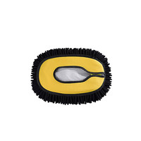 悦卡洗车拖把弯杆车用伸缩长柄洗车刷擦车刷除尘扫灰掸子汽车清洁工具 替换布头-黑黄色