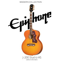 Epiphone 民谣木吉他J-200 Studio HS 樱桃色渐变电箱初学进阶易普锋 42英寸 J-200 Studio樱桃色