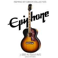 Epiphone 民谣木吉他大师全单Masterbilt J-200 AVS 复古日落色电箱易普锋 42英寸 J200全单日落色