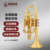 津宝 短号小号JBCR-900专业黄铜管体降B调漆金三立键短号