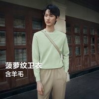红豆（Hodo）针织衫男圆领含羊毛菠萝纹男士毛衫24秋季休闲打底衫 G2茴香绿 175/96B62-70kg