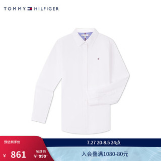 TOMMY HILFIGER24新款早秋女装牛津纺职场白领小绣标合身衬衫WW0WW43347 白色YCF 32 （XS）