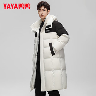 鸭鸭（YAYA）羽绒服男中长款冬季时尚休闲可拆卸帽加厚保暖外套HG 黑色 165/84A(S)