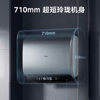 美的（Midea）60升玲珑超薄双胆扁桶电热水器 F6033-UDplus+风冷无霜对开门双开门电冰箱MR-596WKIPZE