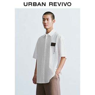 URBAN REVIVO 男装潮流休闲廓形立体装饰短袖衬衫 UMV240046 本白 S(XS-S)