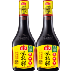 海天 味极鲜380ml *2特级酱油调味品 生抽 炒菜凉拌非转基因