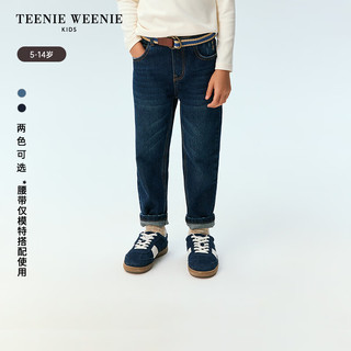 Teenie Weenie Kids小熊童装24冬季男童时尚舒适宽松牛仔长裤 中蓝色 110cm