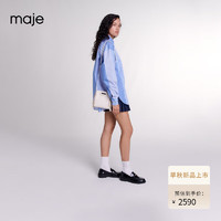 Maje2024早秋女装时尚设计感拼接宽松条纹衬衫上衣MFPCM00583 蓝白条纹 T0