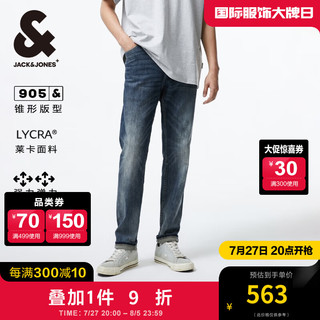 杰克·琼斯（JACK&JONES）秋季款男士百搭猫须设计基础弹力锥型牛仔裤长裤男装224332038 中蓝牛仔E39 中蓝牛仔E39 170/78A/SLW