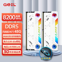 GEIL金邦 48G（24G*2） DDR5-8200 台式机电脑内存条 摩羯EVO-V系列RGB灯条自带风扇散热