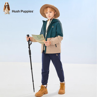 暇步士（Hush Puppies）童装儿童冬装外套男女童秋冬季男女大童简约加厚保暖风衣 燕麦卡其 155cm(偏大半码)