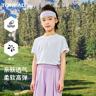 探路者（TOREAD） 儿童t恤短袖女中大童装夏季款打底衫半截袖 白色 140