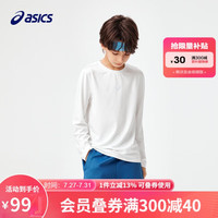 ASICS亚瑟士童装2024年春季男女儿童运动休闲速干百搭针织T恤 白色150cm 00白色
