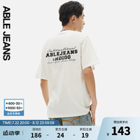 ABLE JEANS 24秋季印花LOGO短袖男t恤男881256 象牙白 XL