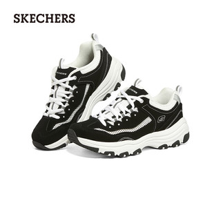 斯凯奇（Skechers）经典熊猫鞋女网面透气休闲运动鞋鞋8730065 黑色/白色/BKW 35