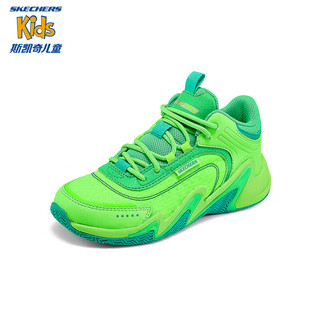 Skechers斯凯奇儿童鞋子春秋篮球鞋时尚运动鞋耐磨跑406052L 柠檬色/LIME 30