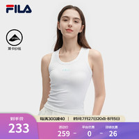 FILA 斐乐女子针织背心杨幂同款2024夏时尚简约修身休闲工字背心 标准白-WT L 170/88A/L