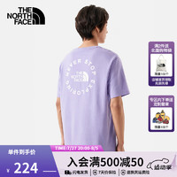 北面（The North Face）半袖T恤男短袖休闲舒适吸湿半袖透气简约耐穿24春夏|88GC PJO/帝王紫 S/165