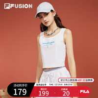 FILA FUSION斐乐潮牌女装针织背心2024夏季时尚紧身简约上衣女 标准白-WT 160/80A/S