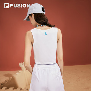 FILA FUSION斐乐潮牌女装针织背心2024夏季时尚紧身简约上衣女 标准白-WT 185/100A/XXXL