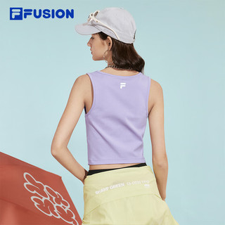 FILA FUSION斐乐潮牌女装针织背心2024夏季时尚紧身简约上衣女 诺贝蓝-VT 165/84A/M