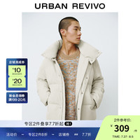 UR秋冬男装时尚休闲风百搭保暖宽松立领羽绒服UML130004 浅卡其 XL