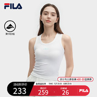 FILA 斐乐杨幂同款针织内搭背心2024夏时尚休闲吊带背心女 标准白-WT 160/80A/S