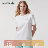 法国拉科斯特 LACOSTE女装休闲时尚舒适通勤圆领宽松短袖T恤女|TF5768 70V/白色 42/XL/175