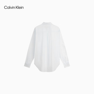 Calvin Klein Jeans24秋季新款女士ck纯棉通勤布标宽松职场白色衬衫J224436 YAF-月光白 XS