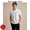 ABERCROMBIE & FITCH男装 美式复古休闲百搭通勤刺绣小麋鹿纯色短袖Polo衫 324355-1 白色 L (180/108A)