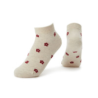 热风 hotwind2024年秋季女士小花提花低帮袜 03米色 F