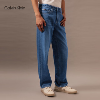 Calvin Klein Jeans【明星同款复刻90系列】24早秋男ck亚麻直筒牛仔裤J325950 1A4-牛仔浅蓝 31