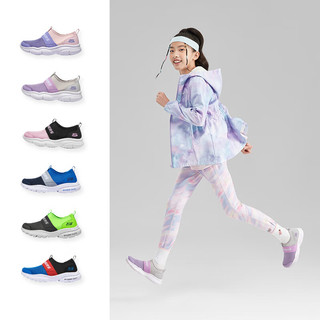 Skechers斯凯奇儿童一脚蹬男女童运动鞋2024易弯折跑步鞋302579L 女童/黑色/粉红色/BKPK 29码