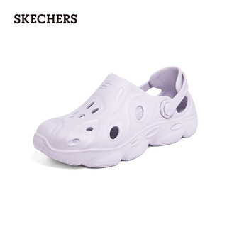 斯凯奇（Skechers）洞洞鞋女士泡泡鞋防滑外穿厚底沙滩拖鞋子冬季透气包头 薰衣草色/LAV 36