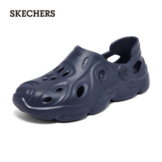 斯凯奇（Skechers）洞洞鞋女士泡泡鞋防滑外穿厚底沙滩拖鞋子冬季透气包头 男款/海军蓝色/NVY 45