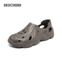 斯凯奇（Skechers）洞洞鞋女士泡泡鞋防滑外穿厚底沙滩拖鞋子冬季透气包头 男款/深灰褐色/DKTP 42