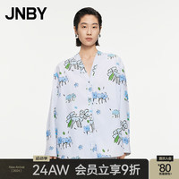 JNBY江南布衣【商场同款】24秋新品衬衣纯棉中式趣味花草宽松V领长袖5O7215850