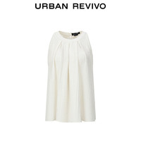 URBAN REVIVO 女士气质松弛感宽松显瘦无袖罩衫衬衫 UWM240016 本白 S