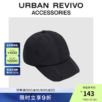 URBAN REVIVO2024秋季男街潮倒三角绗缝棒球帽UAMA40115 黑色 F