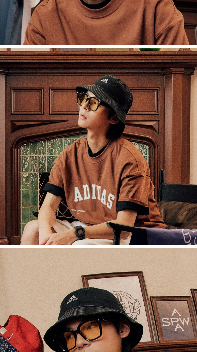 adidas阿迪达斯官方男女新款运动渔夫帽子HY4318 黑色/白/灰OSFM 【报价