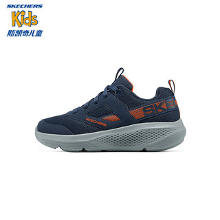 Skechers斯凯奇女孩运动风绑带运动鞋303911L 男童/海军蓝色/橘色/NVOR 27.5码