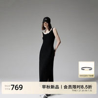 ochirly欧时力 撞色假两件针织连衣裙收腰显瘦气质2024秋季新品