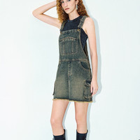 URBAN REVIVO 女士美式复古休闲短款牛仔背带裙 UWV840224 蓝色 XL