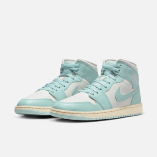 AIR JORDAN 正代系列 Air Jordan 1 Mid 缓震支撑女子篮球鞋 BQ6472-132 帆白/浅雨露绿/棉布白 40.5