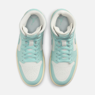 AIR JORDAN 正代系列 Air Jordan 1 Mid 缓震支撑女子篮球鞋 BQ6472-132 帆白/浅雨露绿/棉布白 41