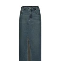 URBAN REVIVO 女士复古休闲开衩长款显瘦牛仔半裙 UWG840215 天蓝 S